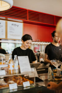 Staff at Willing Coffee, Mt Lawley attending to customers