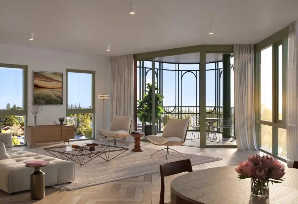 Living space at West Residences in Mount Lawley